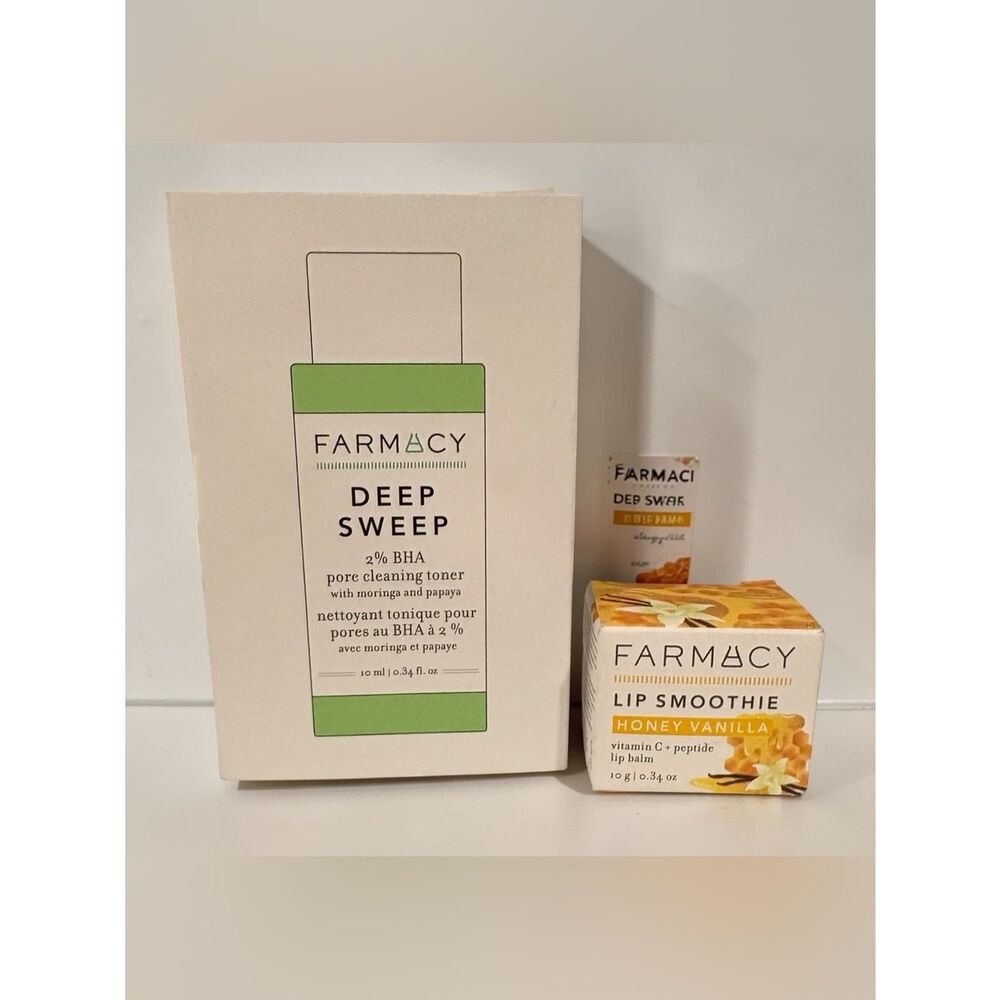 Farmacy Deep Sweep BHA Toner & Honey Vanilla Lip Smoothie Set NIB